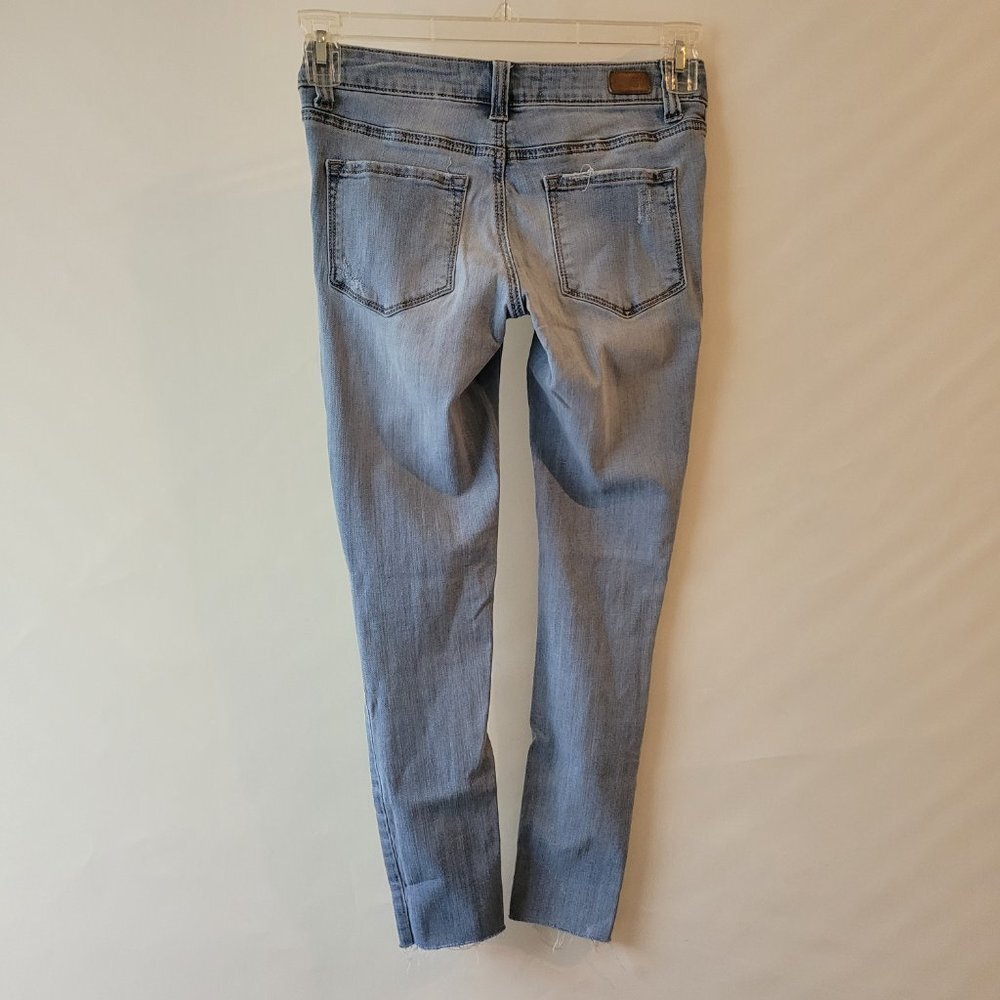 RSQ Women Distress Melrose Cuff Ankle Blue Skinny Jeans Size 1 Pocket Low Rise - Picture 5 of 10